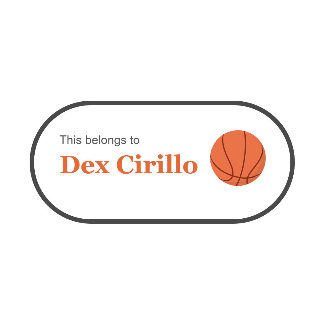 Basketball Name Tag