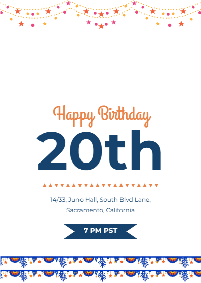 Happy Birthday 20th Announcement — Announcement Emails template