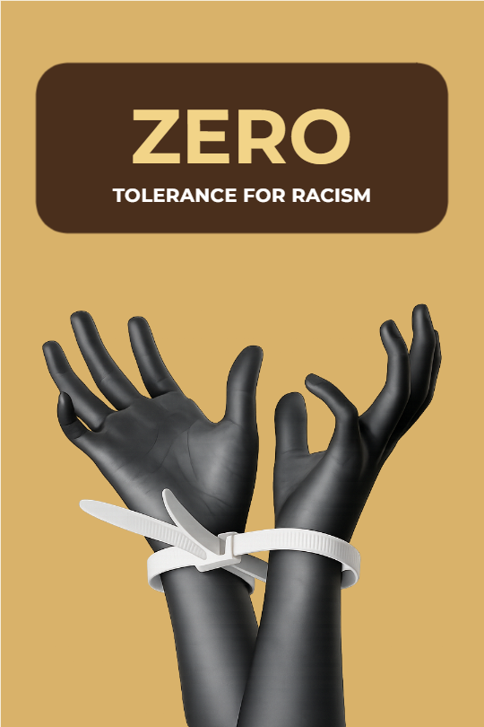 Zero Tolerance For Racism — Tumblr Graphic template