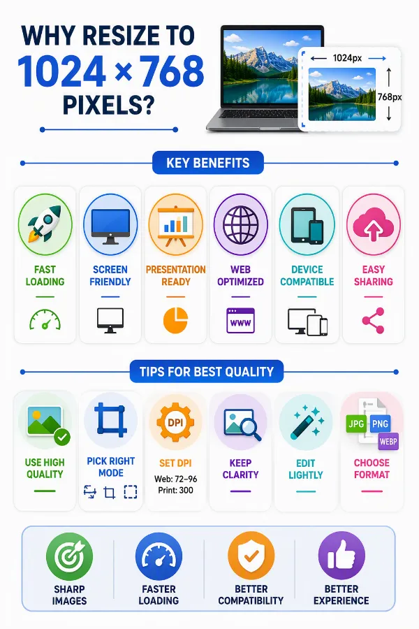 Why resize an image to 1024×768 pixels