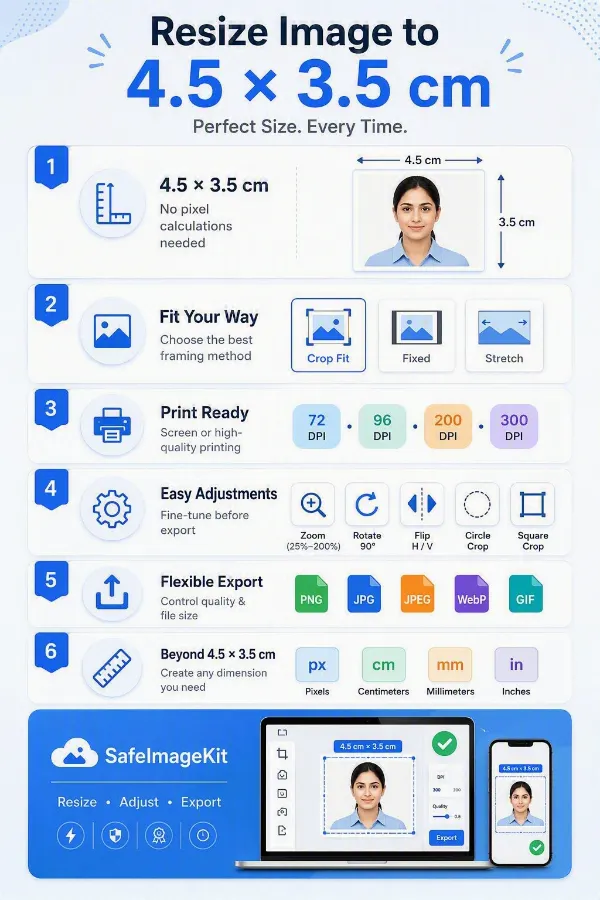 Features of 4.5 x 3.5 cm image resizer