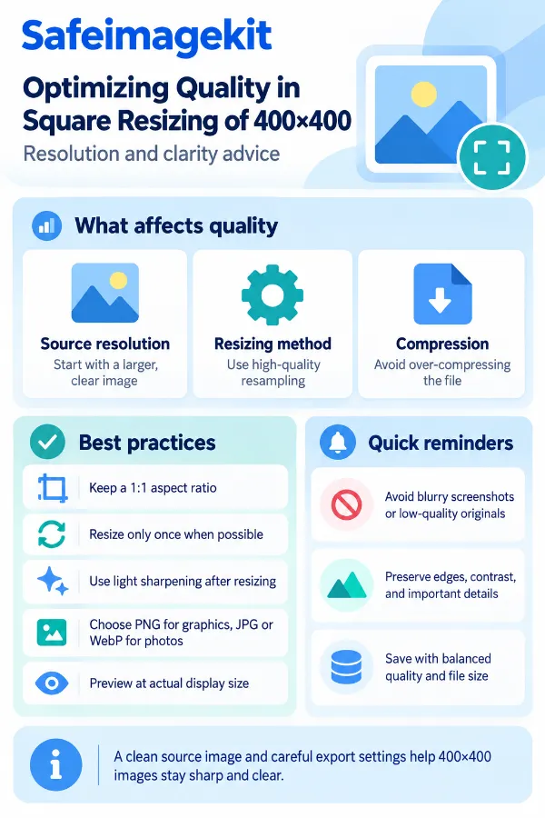 Optimizing quality when resizing images to 400 × 400 pixels
