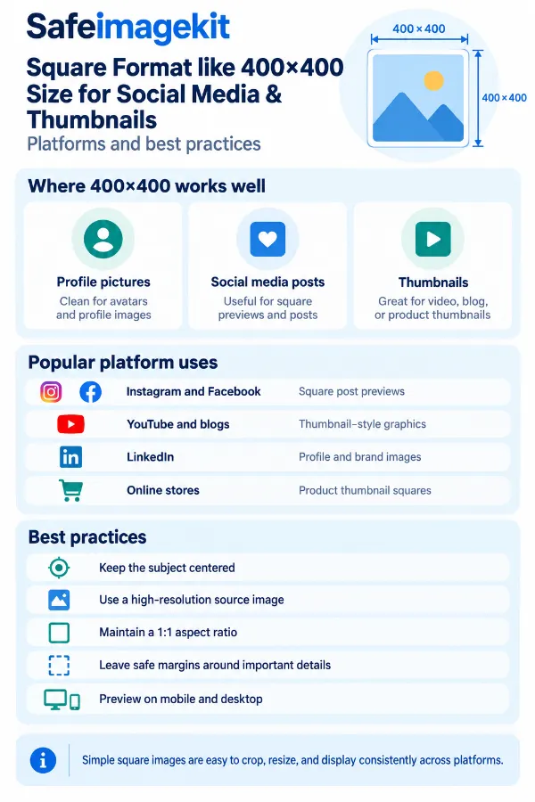 Uses of 400 × 400 pixel images
