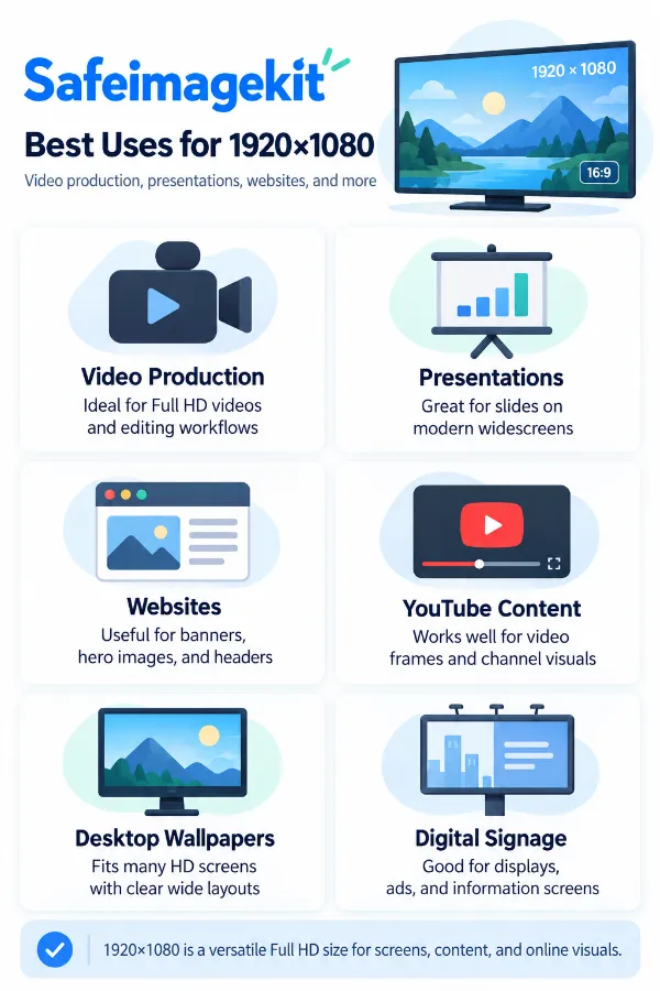 Uses of 1920 x 1080 pixel images