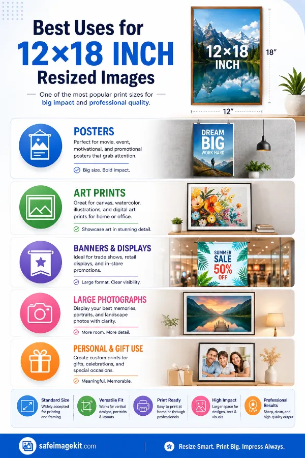 Uses of 12 x 18 inch images