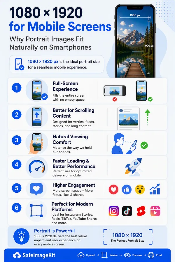 1080 × 1920 pixel image size for vertical mobile screens
