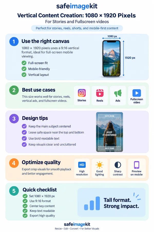 Vertical content creation at 1080 × 1920 pixels
